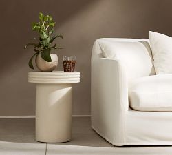 Champman Concrete Round Nesting Outdoor End Tables, Set of 2