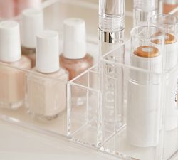 Clear Plastic Cosmetic Drawer Organizer With Handles - Set of 2