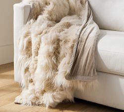 Mongolian Patchwork Faux Fur Throw