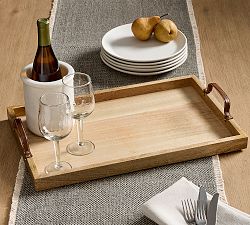Wood and Leather Tray