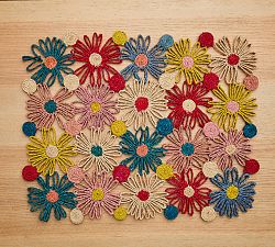 Fleur Rectangle Handwoven Placemat, Set of 4