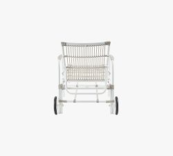 Josephine Metal Outdoor Single Chaise Lounge with Wheels