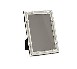 Open Box: Silver Plated Wide Bamboo Frame, 4" x 6"