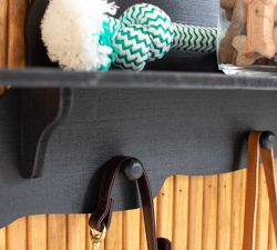 Black Labrador Wooden Coat Rack With Shelf