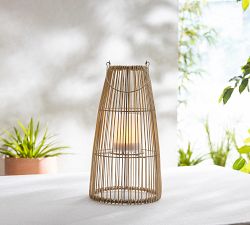 Faux Rattan Solar Lantern