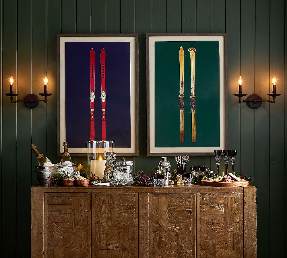 Antique Skis Framed Print by Pottery Barn