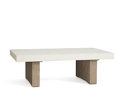 Open Box: Pomona Concrete &amp; Acacia Rectangular Outdoor Coffee Table (50") - Gray
