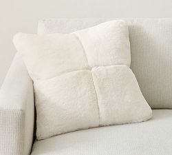 Pieced Faux Fur Pillow Cover