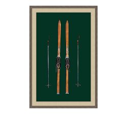 Antique Skis Framed Print