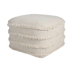 Leyla Cotton Striped Pouf