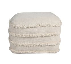 Leyla Cotton Striped Pouf