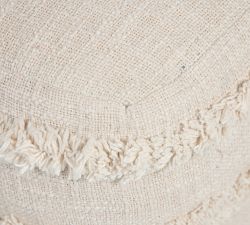 Leyla Cotton Striped Pouf