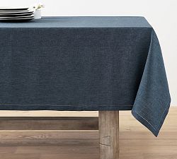 Open Box: Belgian Linen Tablecloth, 70" x 144" - Denim