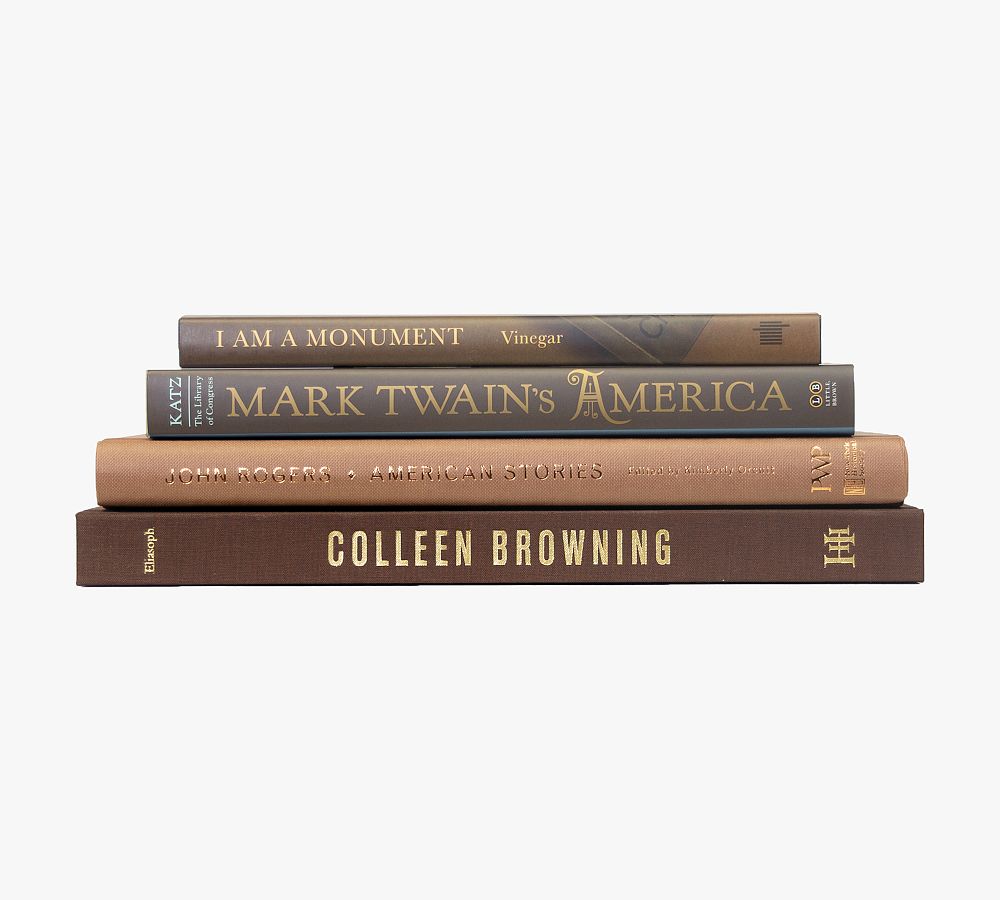 Coffee Table Book Stack, Set of 4 - Chocolate, Set of 4