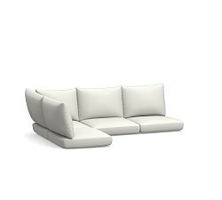 Westport Outdoor Sectional 4Pc Cushion Cover (1Crn/3 Armless/LA/RA); High Performance Canvas, White