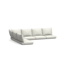 Westport Outdoor Sectional 6Pc Cushion Cover (1Crn/5 Armless/LA/RA); High Performance Canvas, White