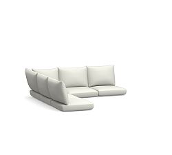 Westport Outdoor Sectional 5Pc Cushion Cover (1Crn/4 Armless/LA/RA); High Performance Canvas, White