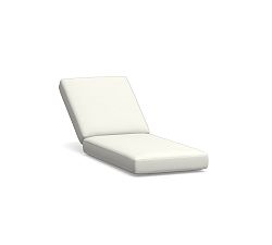 Rockport Outdoor Single Chaise Cushion; High Performance Canvas, White
