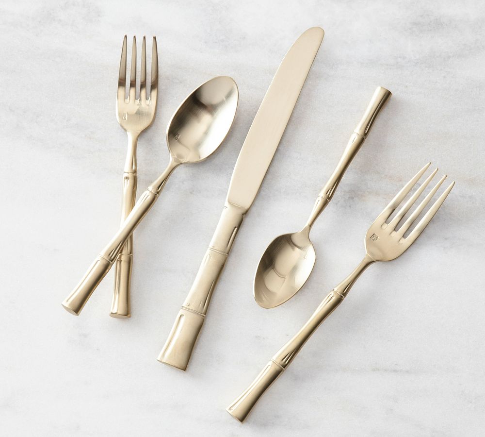 Fortessa Royal Pacific Stainless Steel Flatware Sets - Set of 5 - Champagne