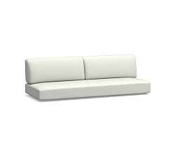 Rockport Outdoor Sofa Cushion; High Performance Canvas, White