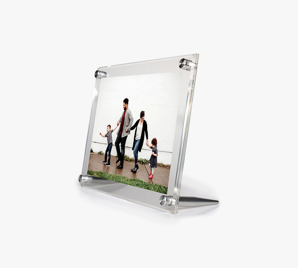 Acrylic Floating Tabletop Frames - Silver, 5" x 7"