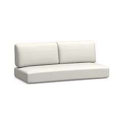 Rockport Outdoor Sectional RA/LA Loveseat Cushion; High Performance Canvas, White