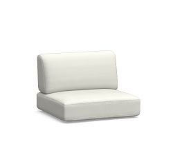 Rockport Outdoor Sectional Armless Chair Cushion; High Performance Canvas, White