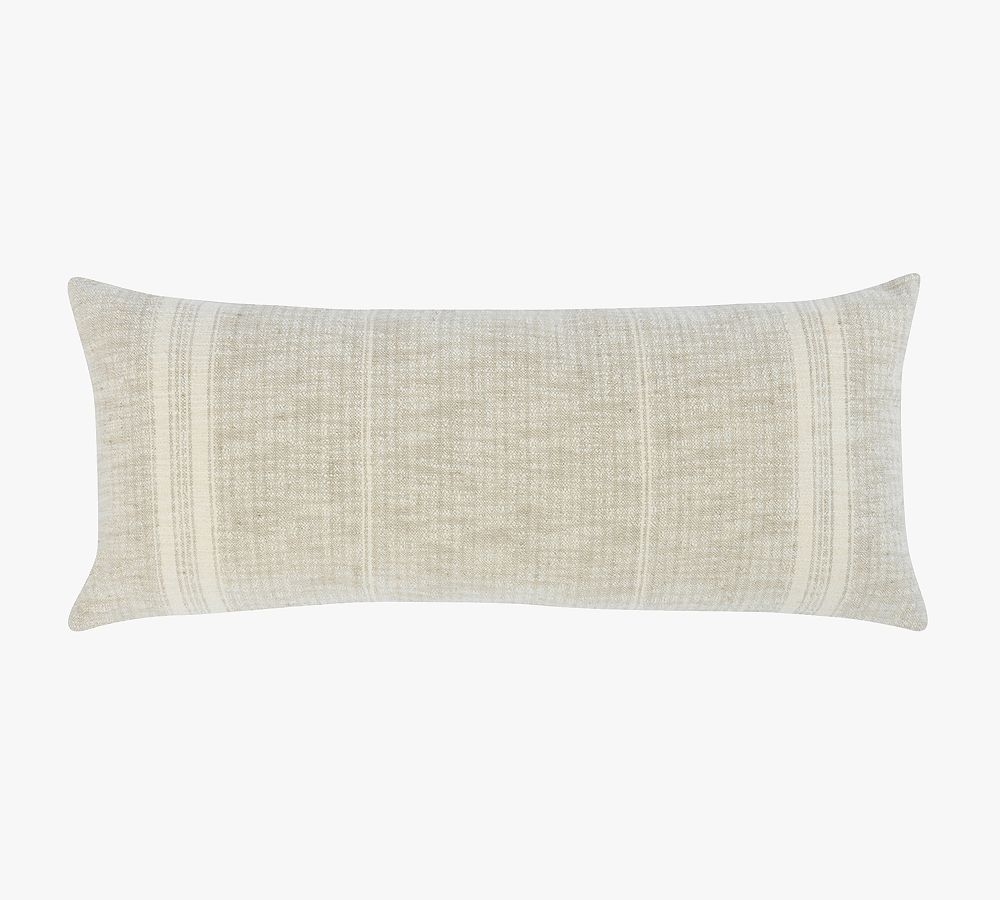 Villena Handmade Lumbar Pillow - 16 x 36", Beige