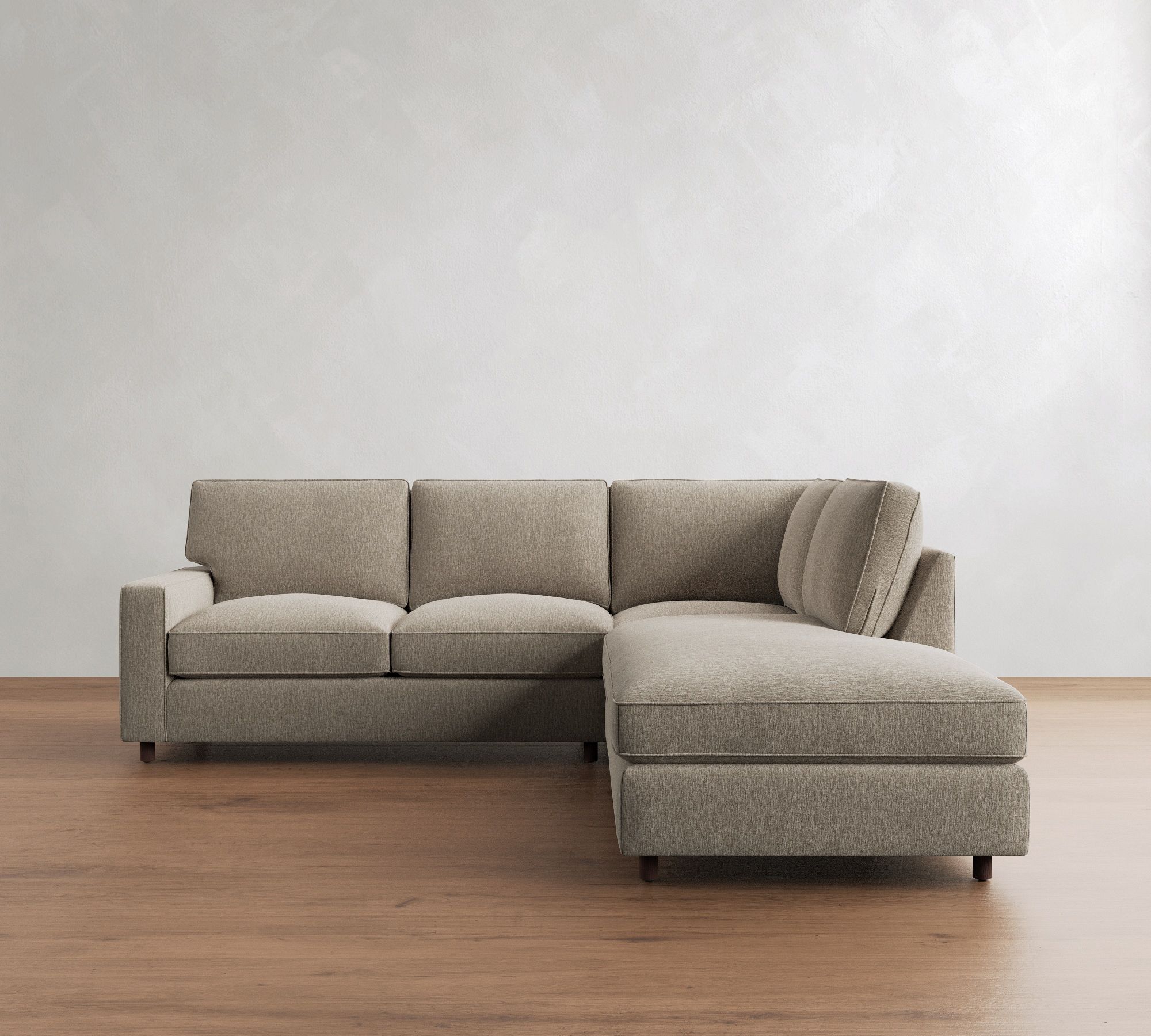 PB Comfort Square Arm 3-Piece Bumper Sectional (106")