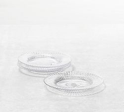 Fluted Glass Dessert Plate - Set of 4