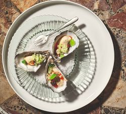 Fluted Glass Dessert Plate - Set of 4