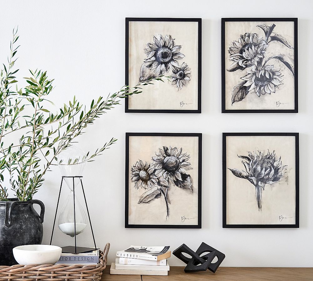 Charcoal Sunflower Sketch by The Artists Studio by Pottery Barn
