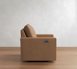 Westwood Square Arm Leather Swivel Glider Recliner