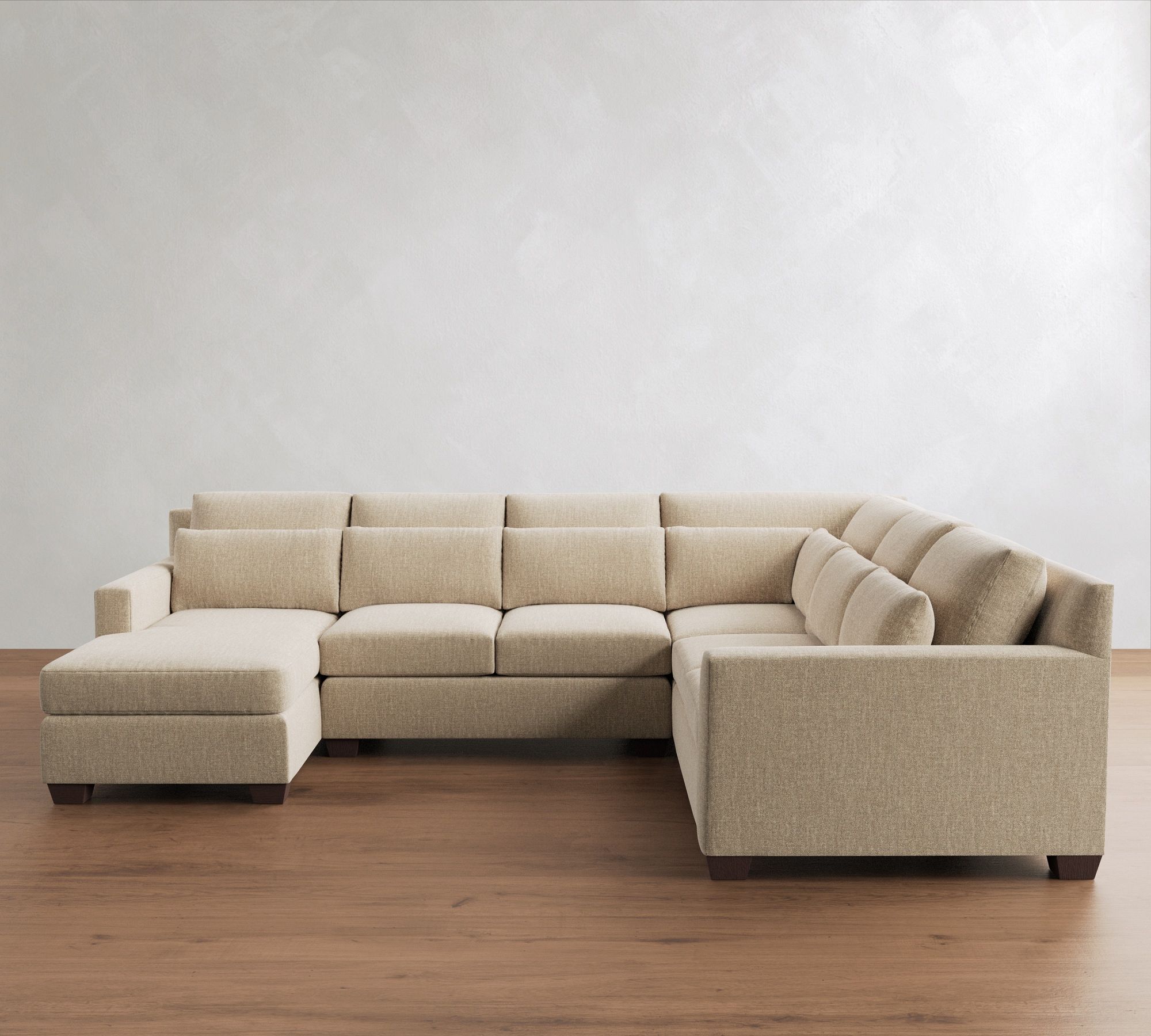 York Square Arm Deep Seat 4-Piece Chaise Sectional (121")