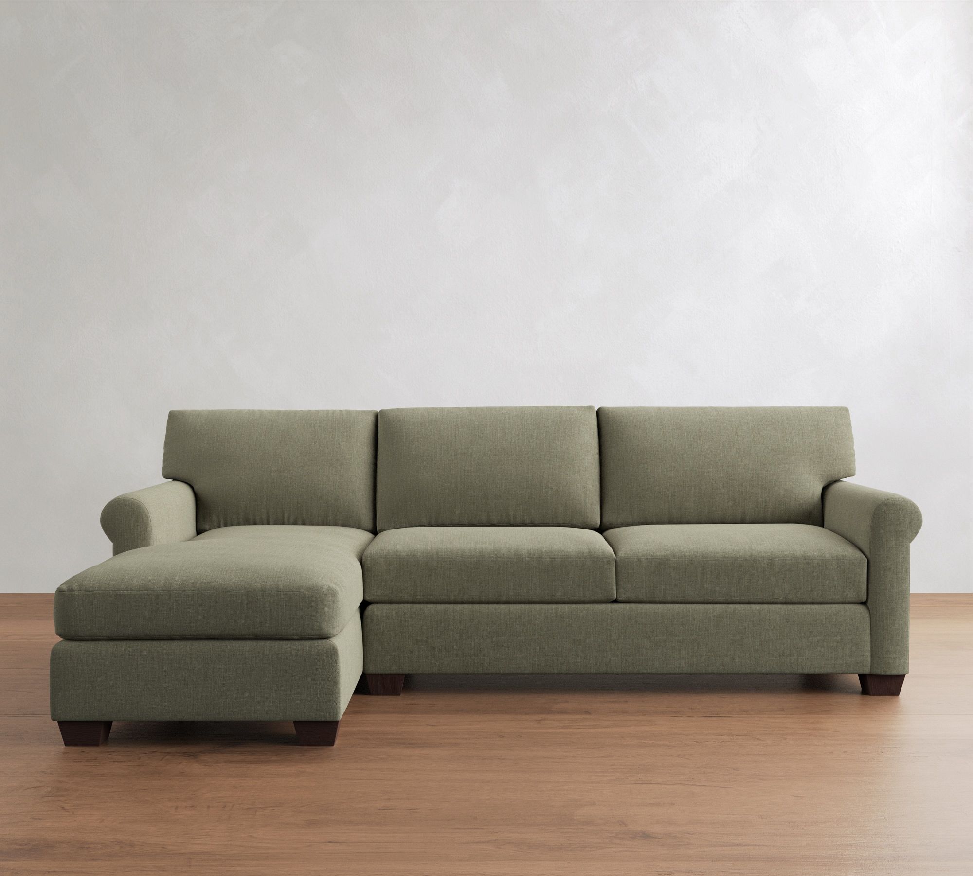 York Roll Arm Chaise Sleeper Sectional (119")