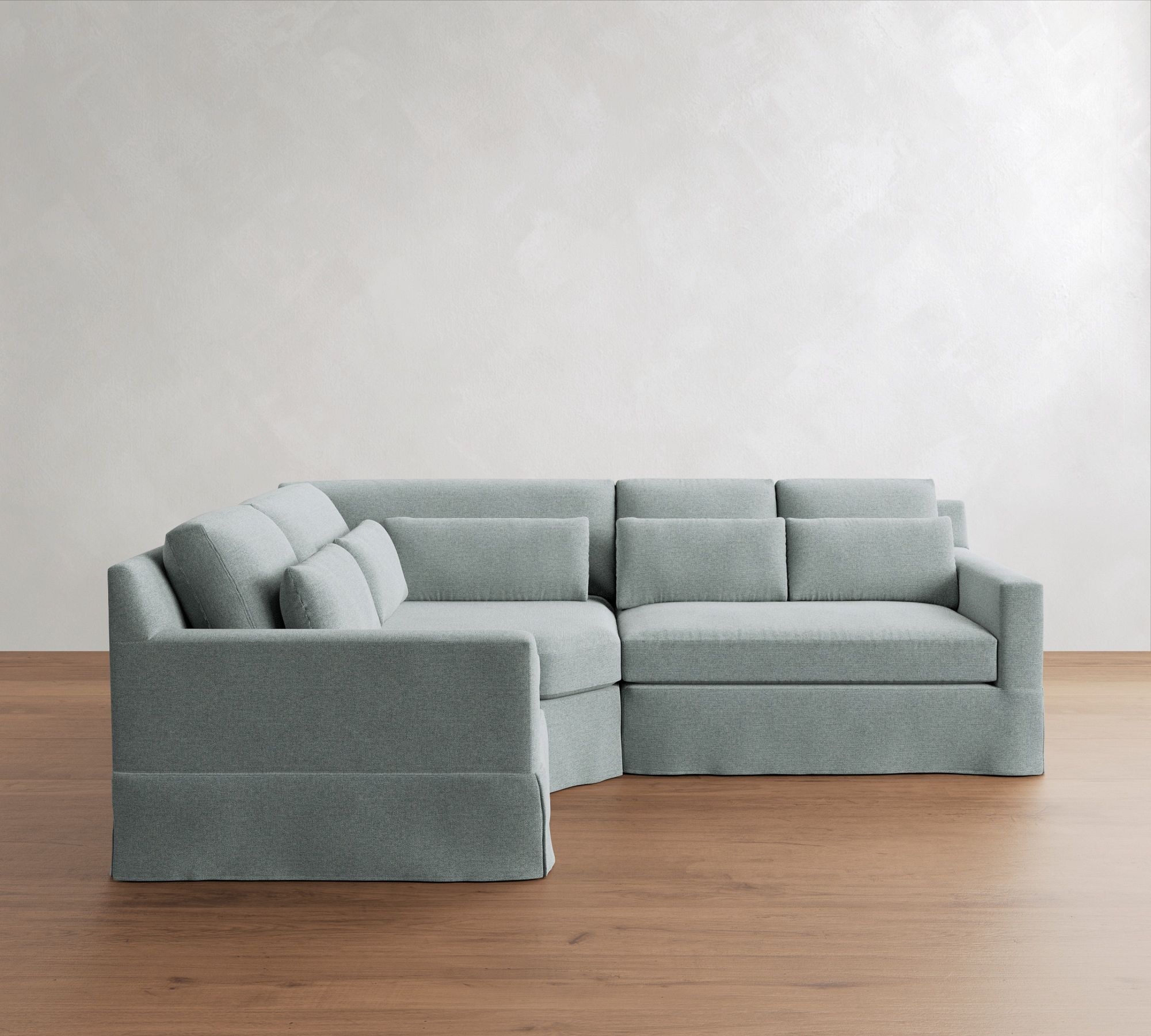 York Square Arm Deep Seat Slipcovered 3-Piece Wedge Sectional(108")