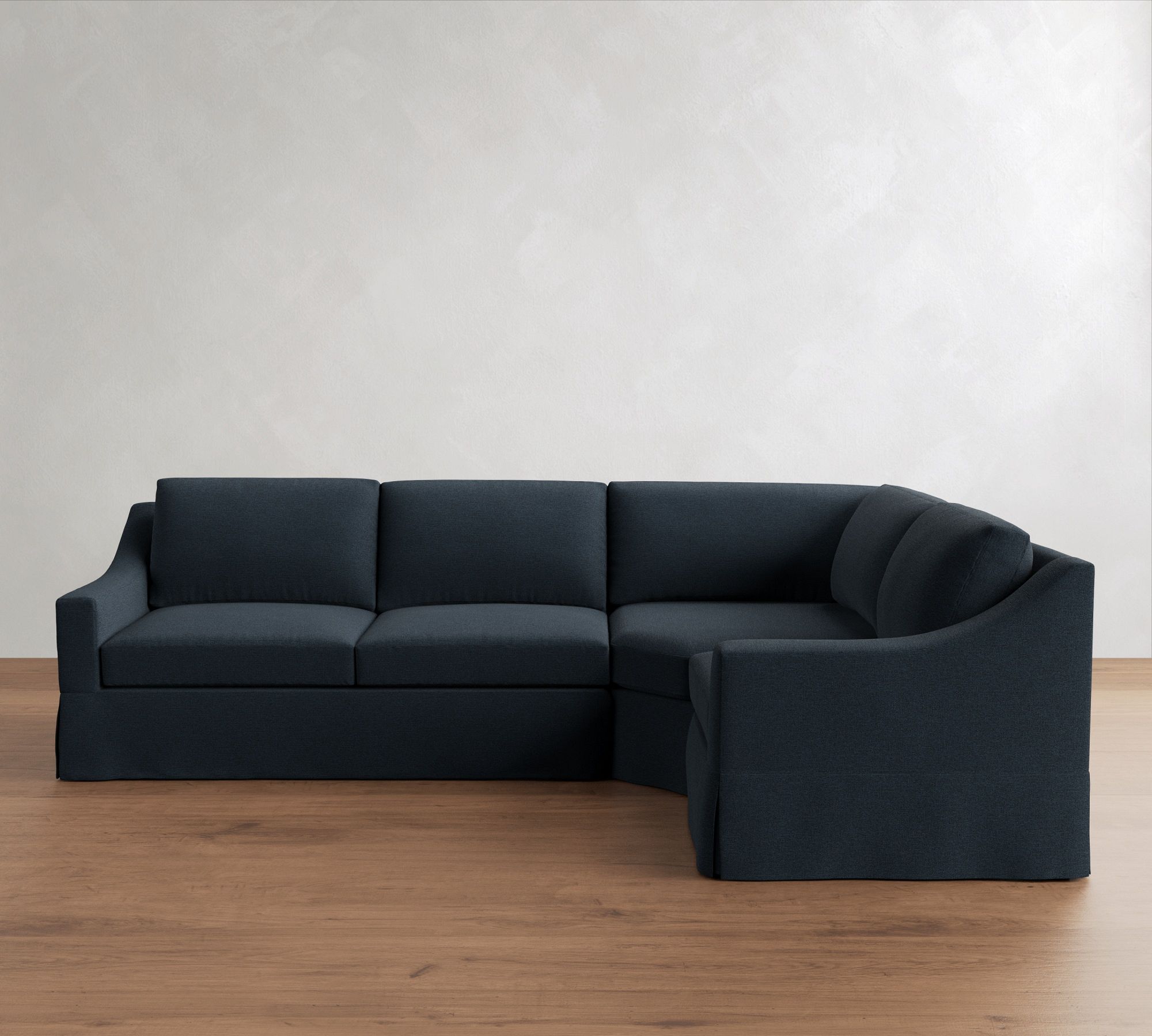 York Slope Arm Slipcovered 3-Piece Wedge Sleeper Sectional (117") - thumbnail 6