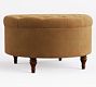 Lorraine Tufted Leather Round Storage Ottoman