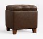Lorraine Tufted Leather Storage Cube