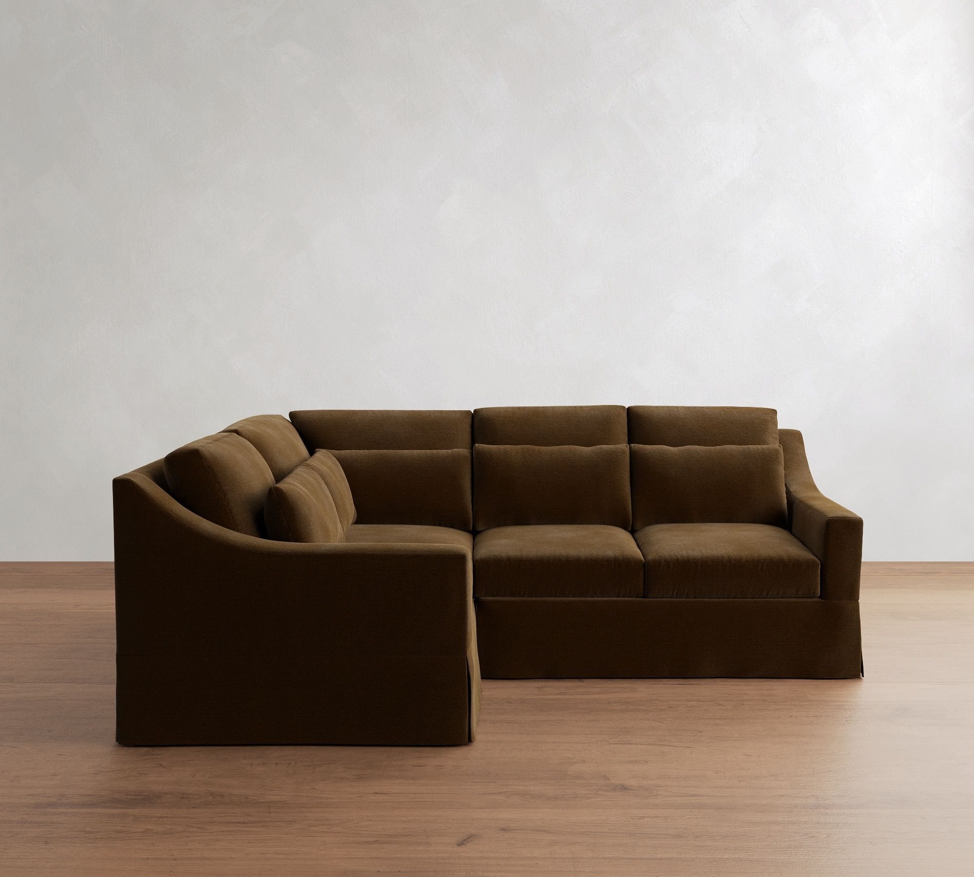 York Slope Arm Deep Seat Slipcovered 3-Piece Sectional (98")