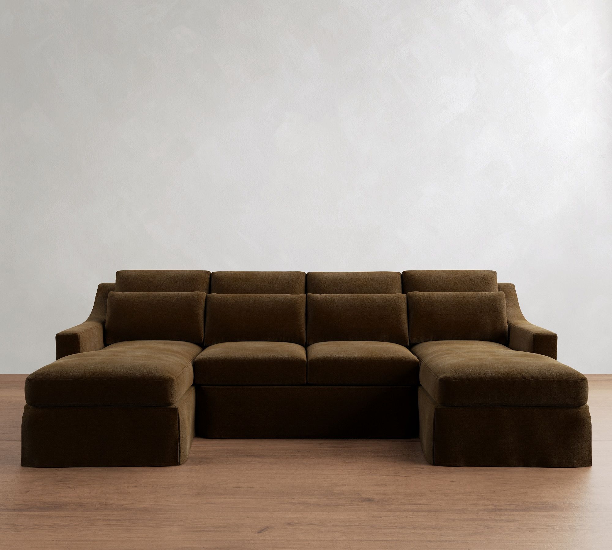 York Slope Arm Deep Seat Slipcovered Double Chaise Sectional (107")