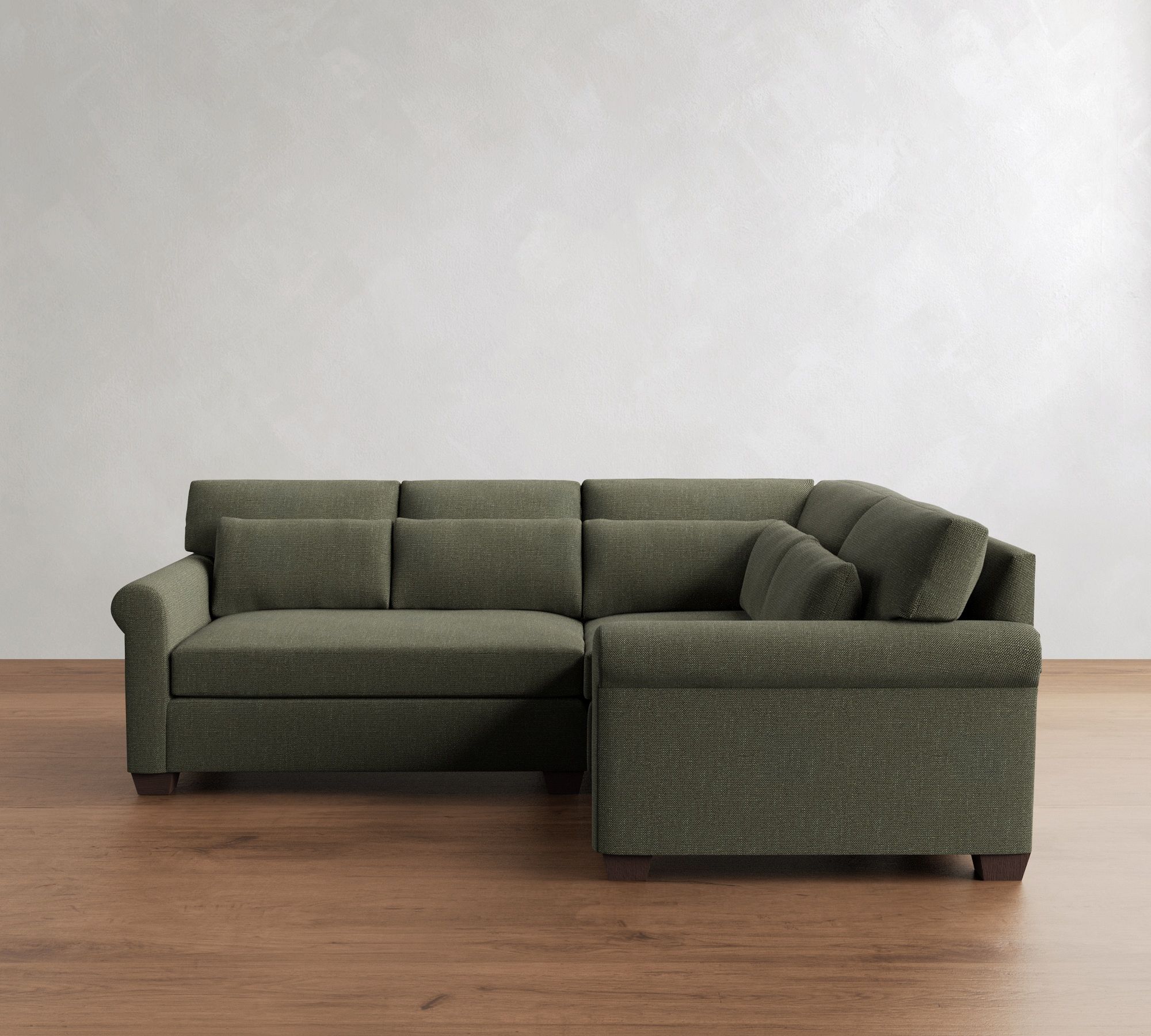 York Roll Arm Deep Seat 3-Piece Sectional (99")