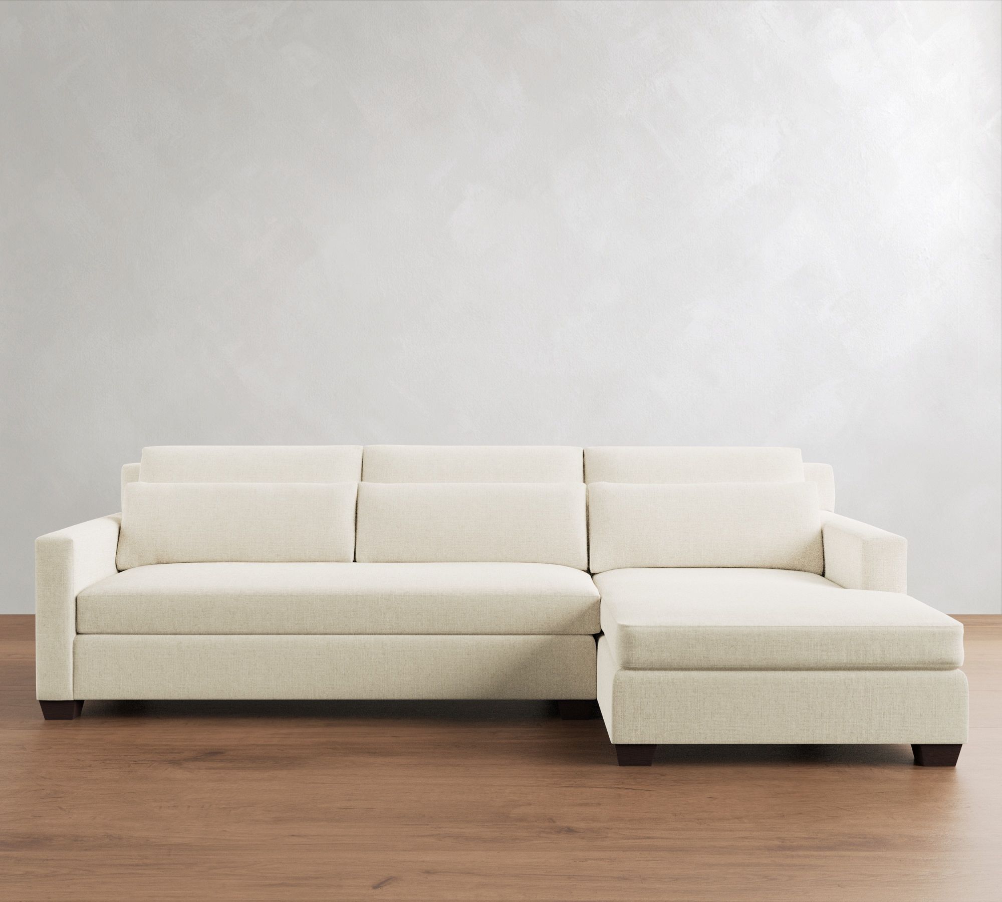 York Square Arm Deep Seat Chaise Sectional (84"&ndash;115")
