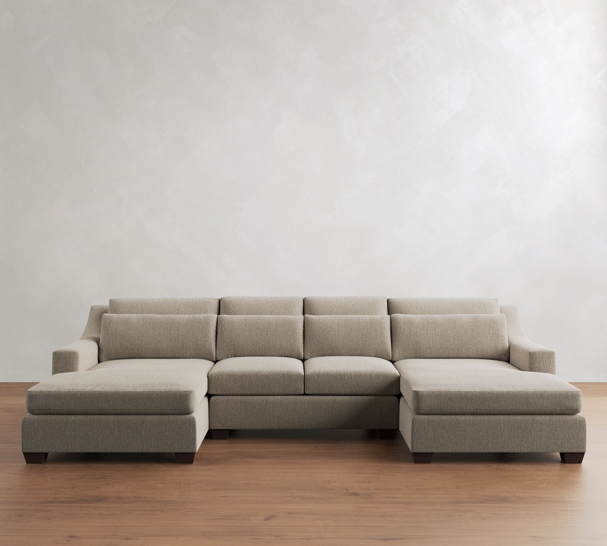 York Slope Arm Deep Seat Double Chaise Sectional (107"&ndash;127")