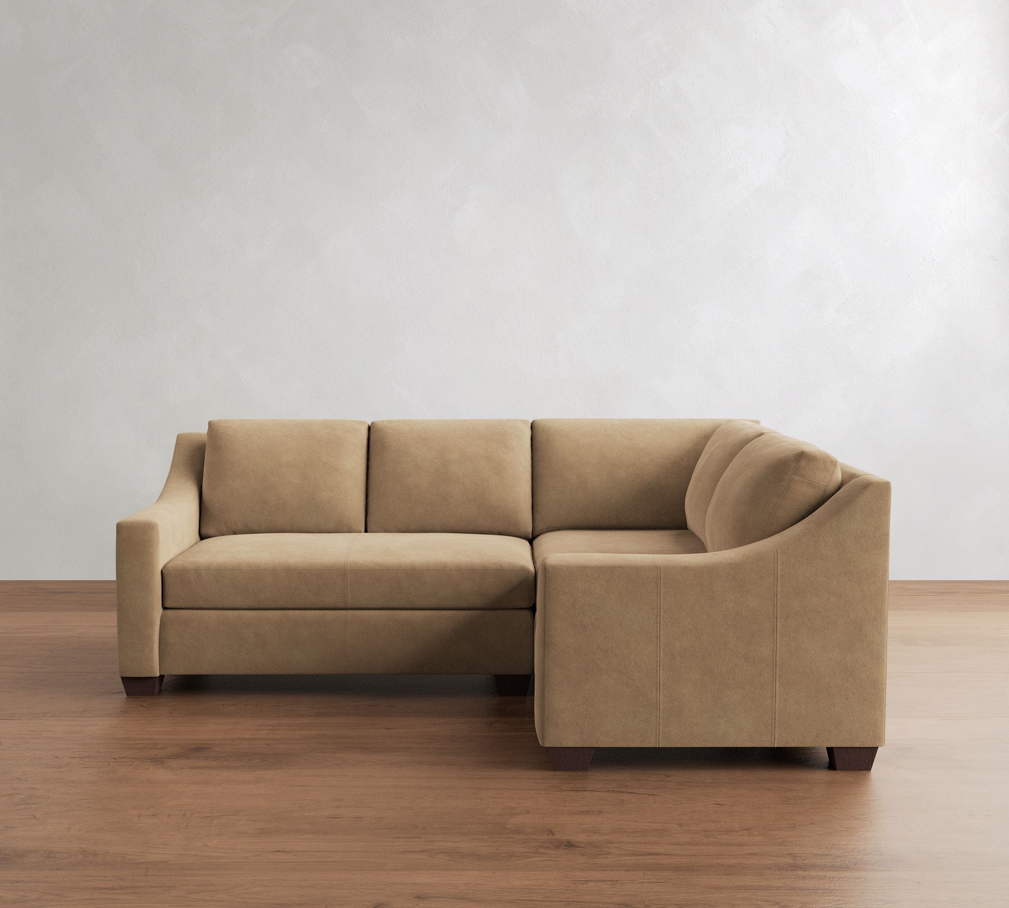 York Slope Arm Leather 3-Piece Sectional (94")