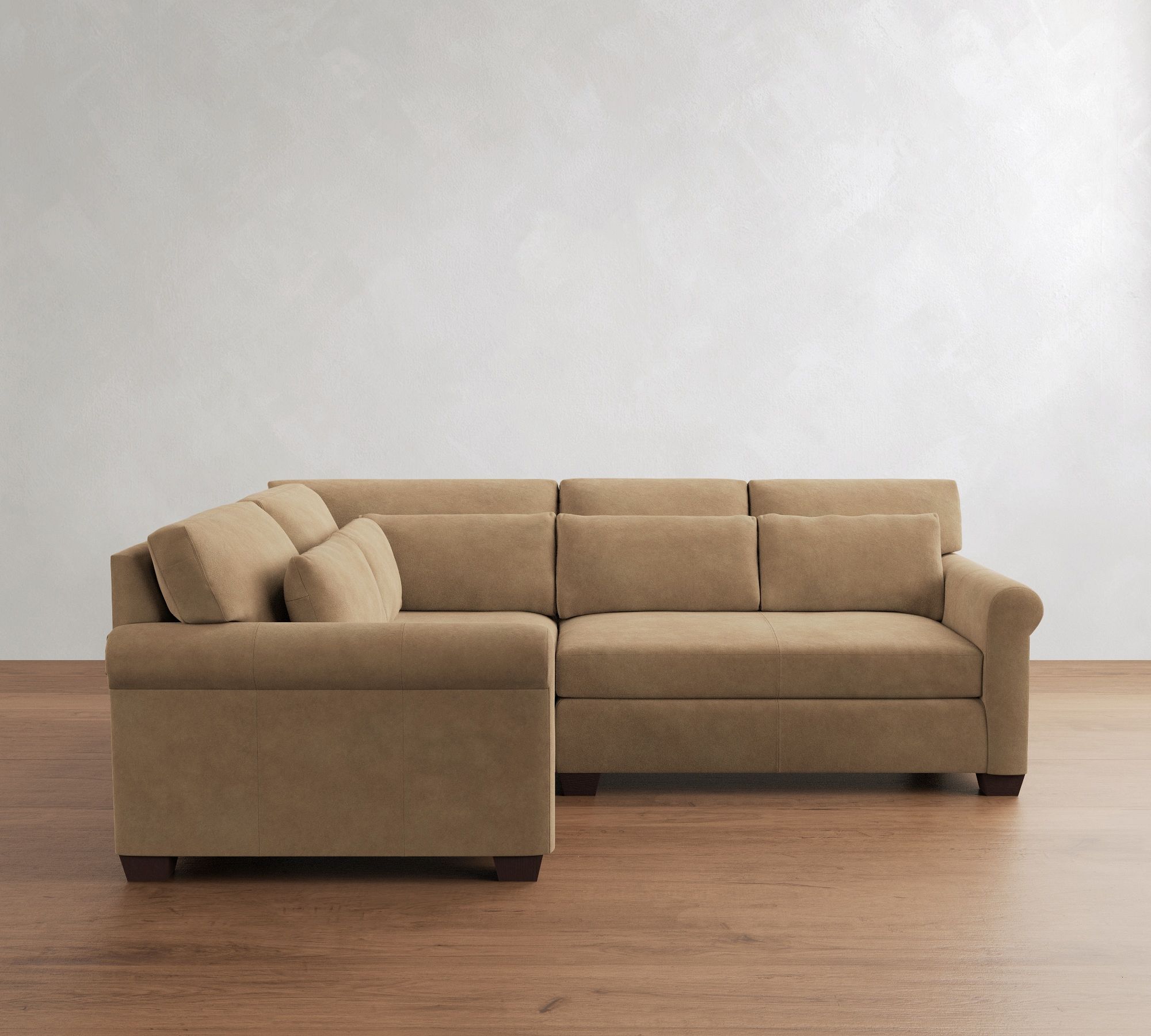 York Roll Arm Deep Seat Leather 3-Piece Sectional (102") - thumbnail 8