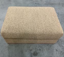 Open Box: Carmel Wide Arm Wood Base Sectional Ottoman - Performance Micro Boucle Mocha