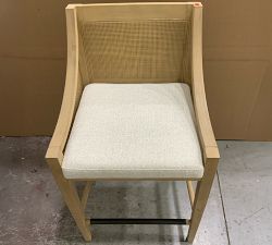 Open Box: Atwood Cane Counter Stool - Performance Boucle Oatmeal - Seadrift