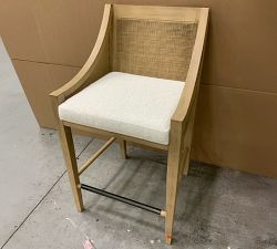 Open Box: Atwood Cane Counter Stool - Performance Boucle Oatmeal - Seadrift