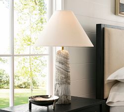 Marlo Stone Ribbed Table Lamp (26")